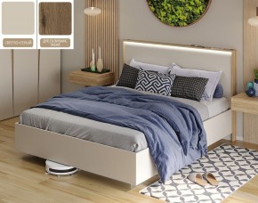 Кровать (Светло-серый U750 ST9/Дуб Галифакс Табак) 1400 в Тавде - tavda.mebel-74.com | фото