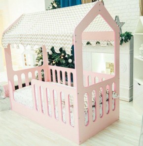 Кровать-домик без ящика 800*1600 (Розовый) в Тавде - tavda.mebel-74.com | фото