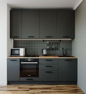 Кухонный гарнитур Антрацит 2200 (Стол. 26мм) в Тавде - tavda.mebel-74.com | фото