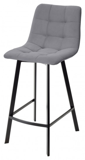 Полубарный стул CHILLI-QB SQUARE серый #27, велюр / черный каркас (H=66cm) М-City в Тавде - tavda.mebel-74.com | фото