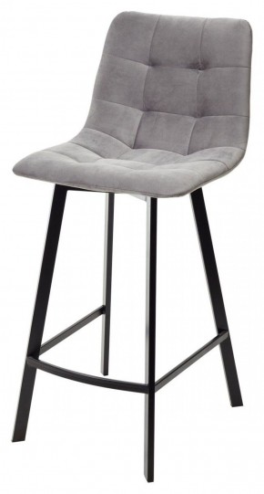 Полубарный стул CHILLI-QB SQUARE светло-серый #26, велюр / черный каркас (H=66cm) М-City в Тавде - tavda.mebel-74.com | фото
