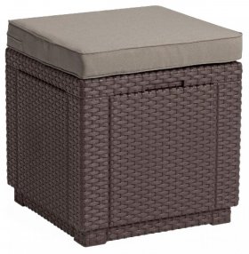 Пуфик Куб с подушкой (Cube with cushion) коричневый - серо-бежевый* в Тавде - tavda.mebel-74.com | фото