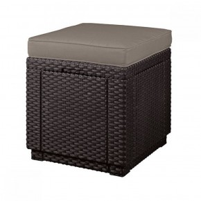 Пуфик Куб с подушкой (Cube with cushion) коричневый - серо-бежевый* в Тавде - tavda.mebel-74.com | фото