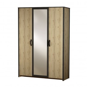 Шкаф 3-дверный с зеркалом №885 Гранж в Тавде - tavda.mebel-74.com | фото