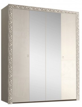 Шкаф 4-х дв. (с зеркалами) Premium слоновая кость/серебро (ТФШ1/4(П) в Тавде - tavda.mebel-74.com | фото