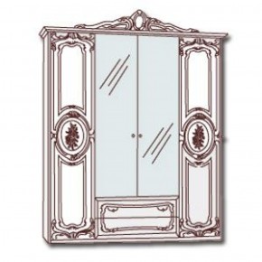 Шкаф 4-х дверный с зеркалами (01.144) Роза (могано) в Тавде - tavda.mebel-74.com | фото