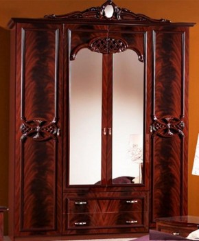 Шкаф 4-х дверный с зеркалами (03.144) Ольга (могано) в Тавде - tavda.mebel-74.com | фото