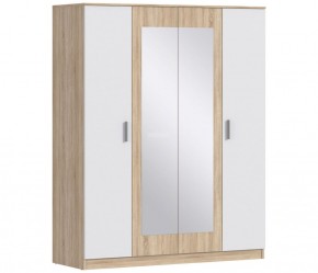 Шкаф 4х дверный с зеркалами Уют СБ-2750/1 (Дуб Сонома/Белый) в Тавде - tavda.mebel-74.com | фото