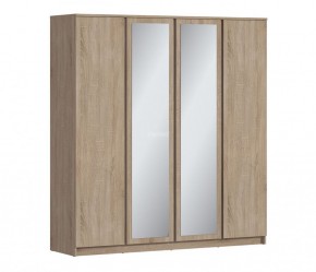 Шкаф 4х дверный с зеркалами Веста СБ-3082 (Дуб Сонома) в Тавде - tavda.mebel-74.com | фото