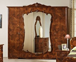 Шкаф 5-и дверный с зеркалами (20.145) Тициана (орех) в Тавде - tavda.mebel-74.com | фото