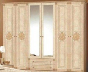 Шкаф 6-и дверный с зеркалами (02.146) Рома (беж) в Тавде - tavda.mebel-74.com | фото