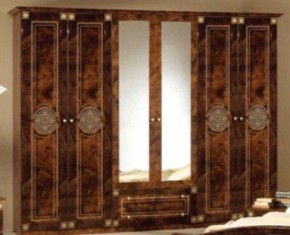 Шкаф 6-и дверный с зеркалами (02.146) Рома (орех) в Тавде - tavda.mebel-74.com | фото