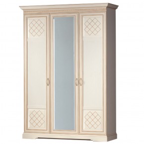 Шкаф для одежды 3-дверный №800 Парма кремовый белый в Тавде - tavda.mebel-74.com | фото