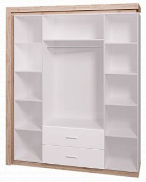 Шкаф для одежды с ящиками 4-х створчатый с зеркалом Люмен 16 в Тавде - tavda.mebel-74.com | фото