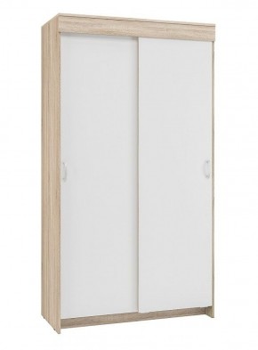 Шкаф-купе Бассо 1.0 (Дуб Сонома/Белый) 2 двери 2 зеркальные вставки в Тавде - tavda.mebel-74.com | фото
