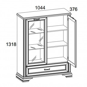 Шкаф с витриной 1V1D1SL, MONAKO, цвет Сосна винтаж/дуб анкона в Тавде - tavda.mebel-74.com | фото