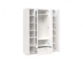Шкаф СИРИУС четырёхдверный белый с одним выдвижным ящиком и двумя зеркалами в Тавде - tavda.mebel-74.com | фото