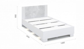 Спальня Аврора Кровать 120 со встроенным основанием под матрас Белый/Ателье светлый в Тавде - tavda.mebel-74.com | фото