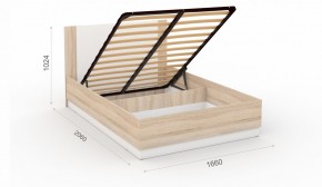 Спальня Аврора Кровать 160 с подъемным механизмом Дуб сонома/Белый в Тавде - tavda.mebel-74.com | фото