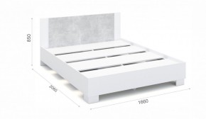 Спальня Аврора Кровать 160 со встроенным основанием под матрас Белый/Ателье светлый в Тавде - tavda.mebel-74.com | фото