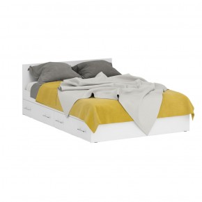 Стандарт Кровать с ящиками 1400, цвет белый, ШхГхВ 143,5х203,5х70 см., сп.м. 1400х2000 мм., без матраса, основание есть в Тавде - tavda.mebel-74.com | фото