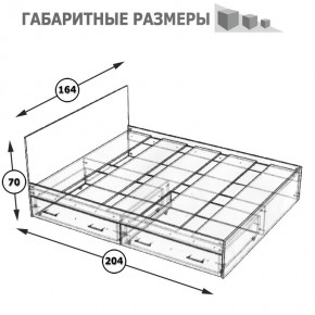 Стандарт Кровать с ящиками 1600, цвет венге, ШхГхВ 163,5х203,5х70 см., сп.м. 1600х2000 мм., без матраса, основание есть в Тавде - tavda.mebel-74.com | фото
