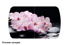 Стол Бостон 900*600 (опоры Брифинг) Стекло/фотопечать Розовая Орхидея в Тавде - tavda.mebel-74.com | фото