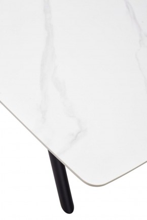 Стол RIVOLI 140 MATT WHITE MARBLE SOLID CERAMIC / BLACK, ®DISAUR в Тавде - tavda.mebel-74.com | фото