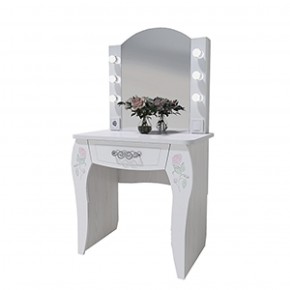 Стол туалетный Розалия №12 + ПОДСВЕТКА (лиственница белая, омела) в Тавде - tavda.mebel-74.com | фото