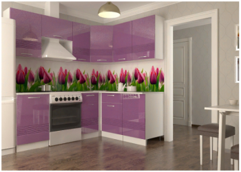 Кухонный гарнитур угловой Волна 2100 (фиолетовый металлик) в Тавде - tavda.mebel-74.com | фото