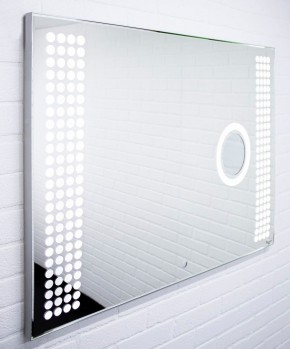 Зеркало Cosmo 100 alum (линза) с подсветкой Sansa (SCL1026Z) в Тавде - tavda.mebel-74.com | фото